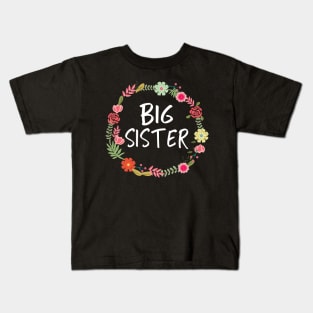 Big Sister Floral Kids T-Shirt